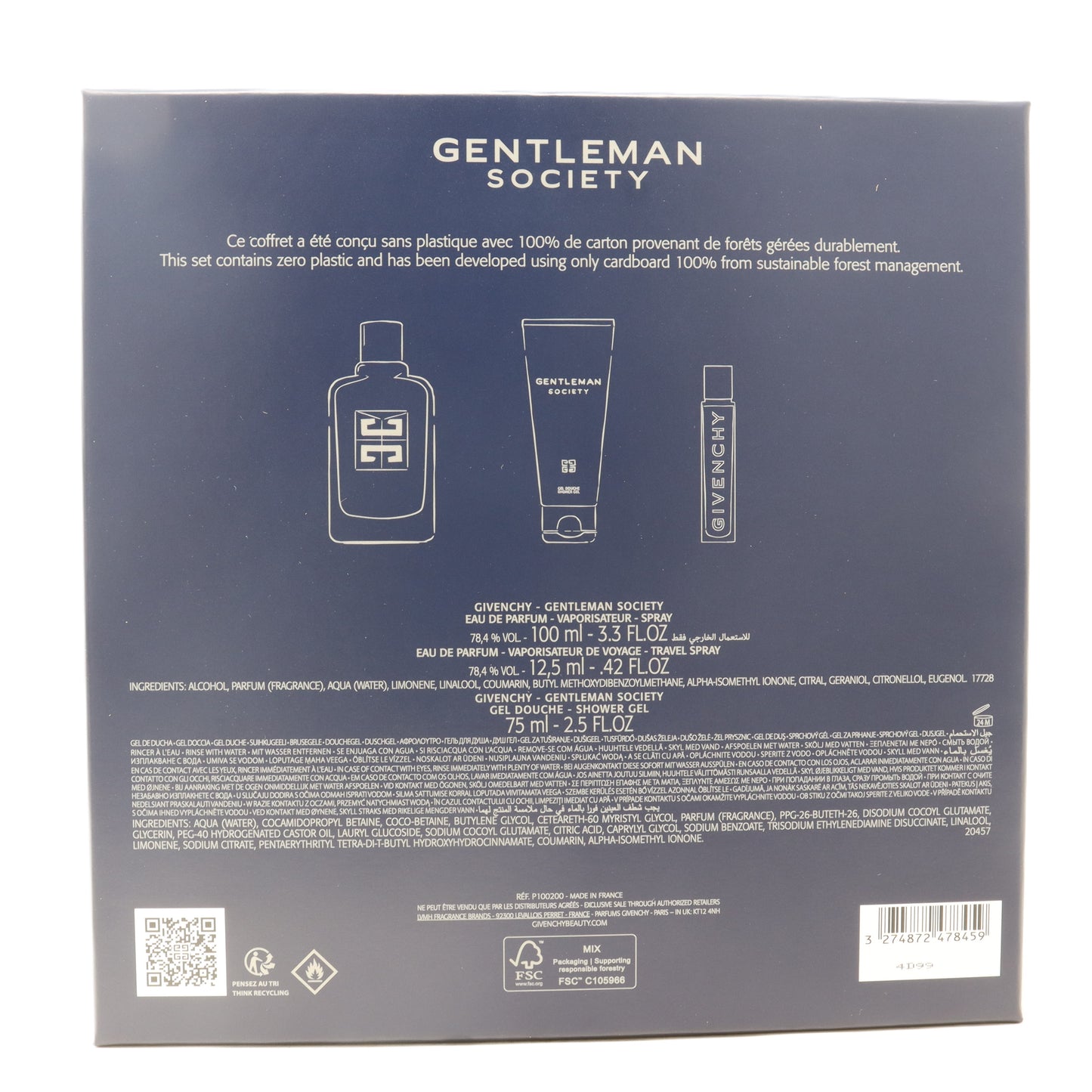 Givenchy Gentlemen Society Eau De Parfum 3-Pcs Set  / New With Box