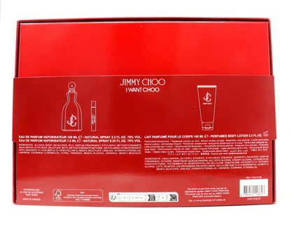 Jimmy Choo I Want Choo Eau De Parfum 3-Pc Gift Set  / New With Box