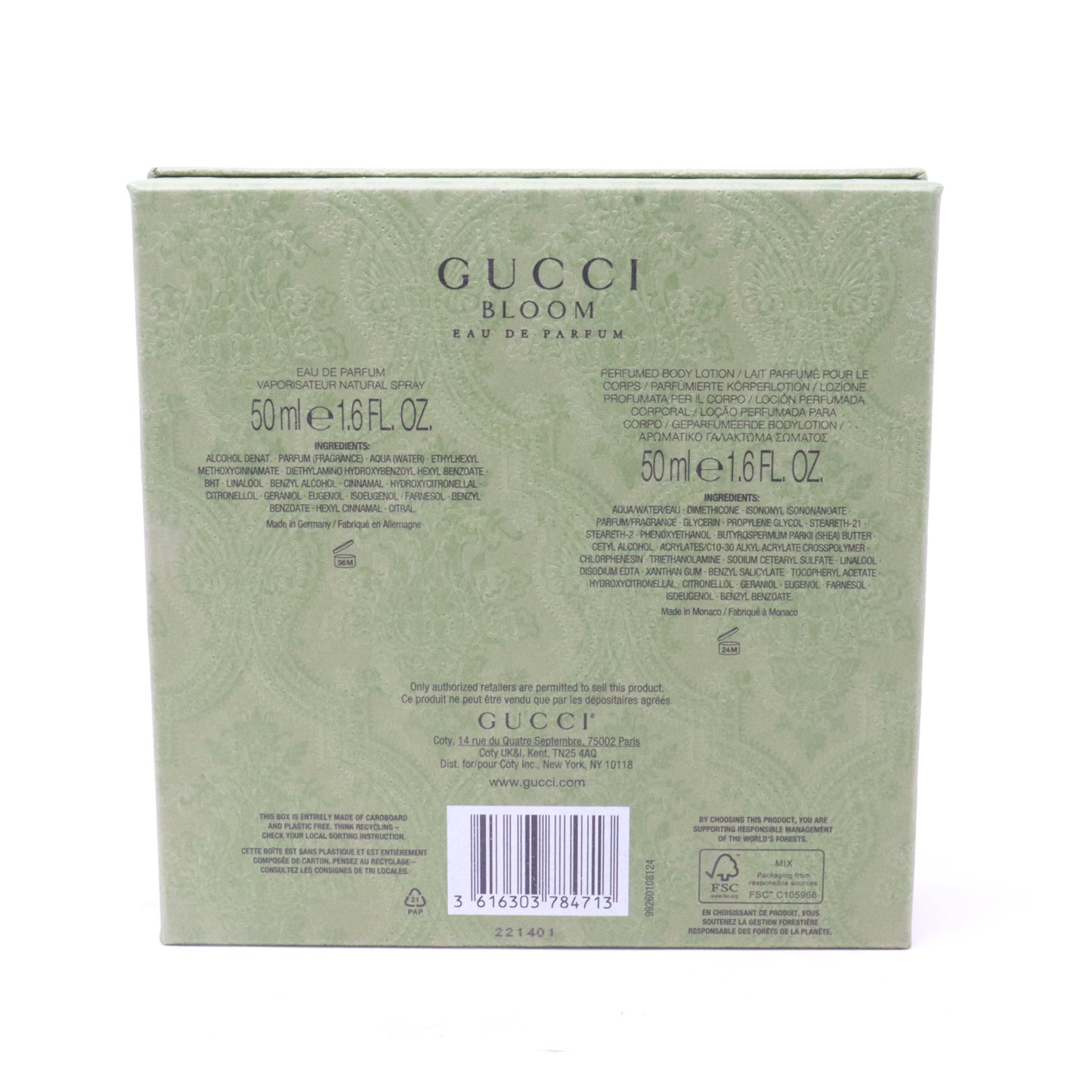 Gucci Bloom Eau De Parfum 2-Pcs Set  / New With Box