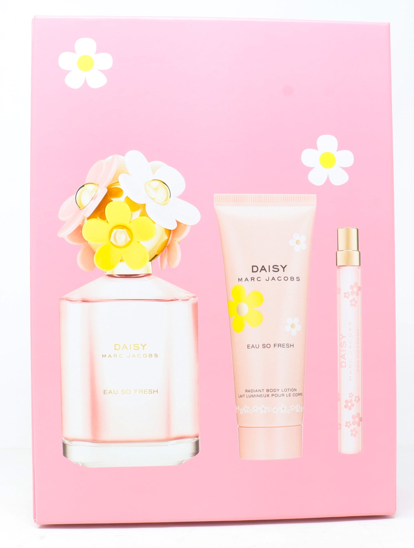 Marc Jacobs Daisy Eau So Fresh Eau De Toilette 3-Pcs Gift Set  / New With Box