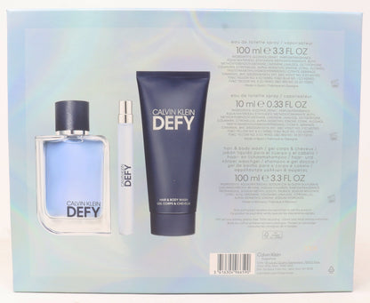 Calvin Klein Defy Eau De Toilette 3-Pcs Gift Set  / New With Box