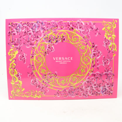 Versace Bright Crystal Absolu Eau De Parfum 4-Pcs Set  / New With Box