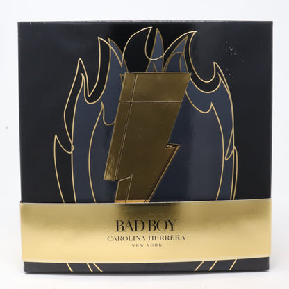 Carolina Herrera Bad Boy Eau De Toilette 3-Pcs Gift Set  / New With Box