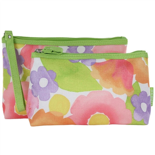 Floral Print 2 Pcs Cosmetic Makeup Bag mL