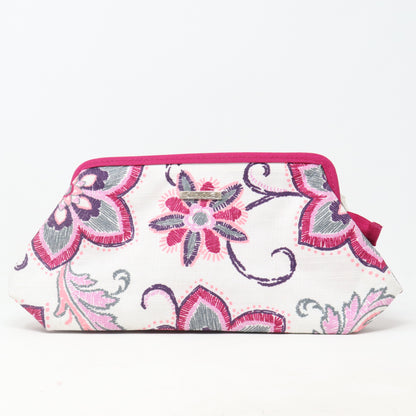 Purple Floral Print Cosmetic Bag