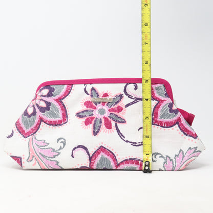 Clinique Purple Floral Print Cosmetic Bag  / New