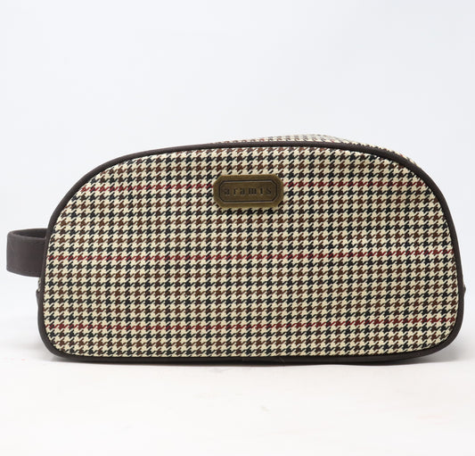 Houndstooth Printed Toiletry Bag