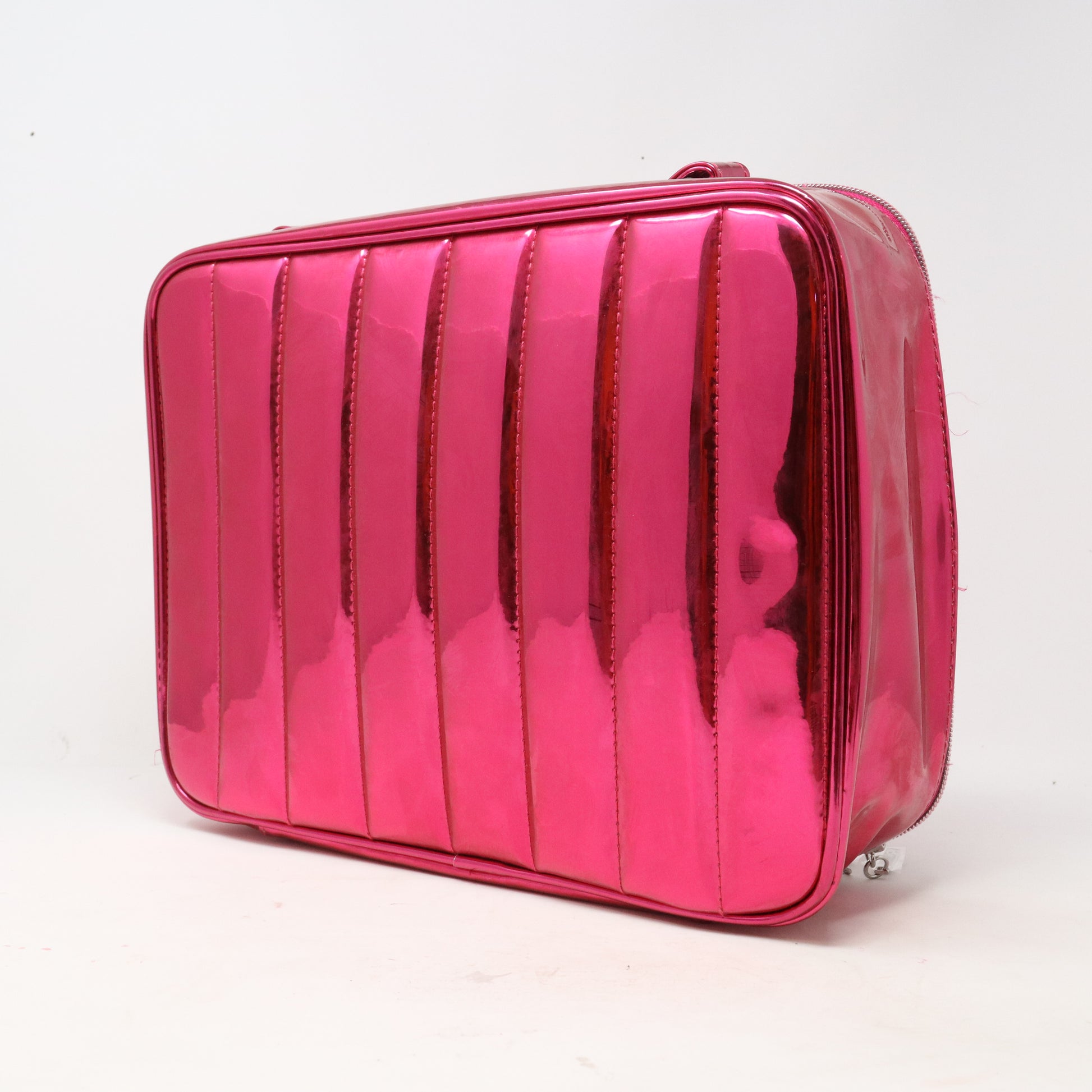 Metallic Pink Puffed Cosmetic Case