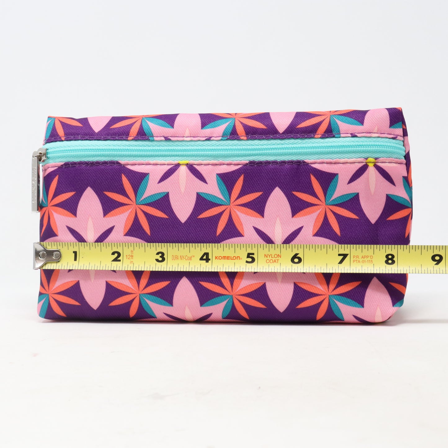 Clinique Purple Flower Print Cosmetic Bag  / New