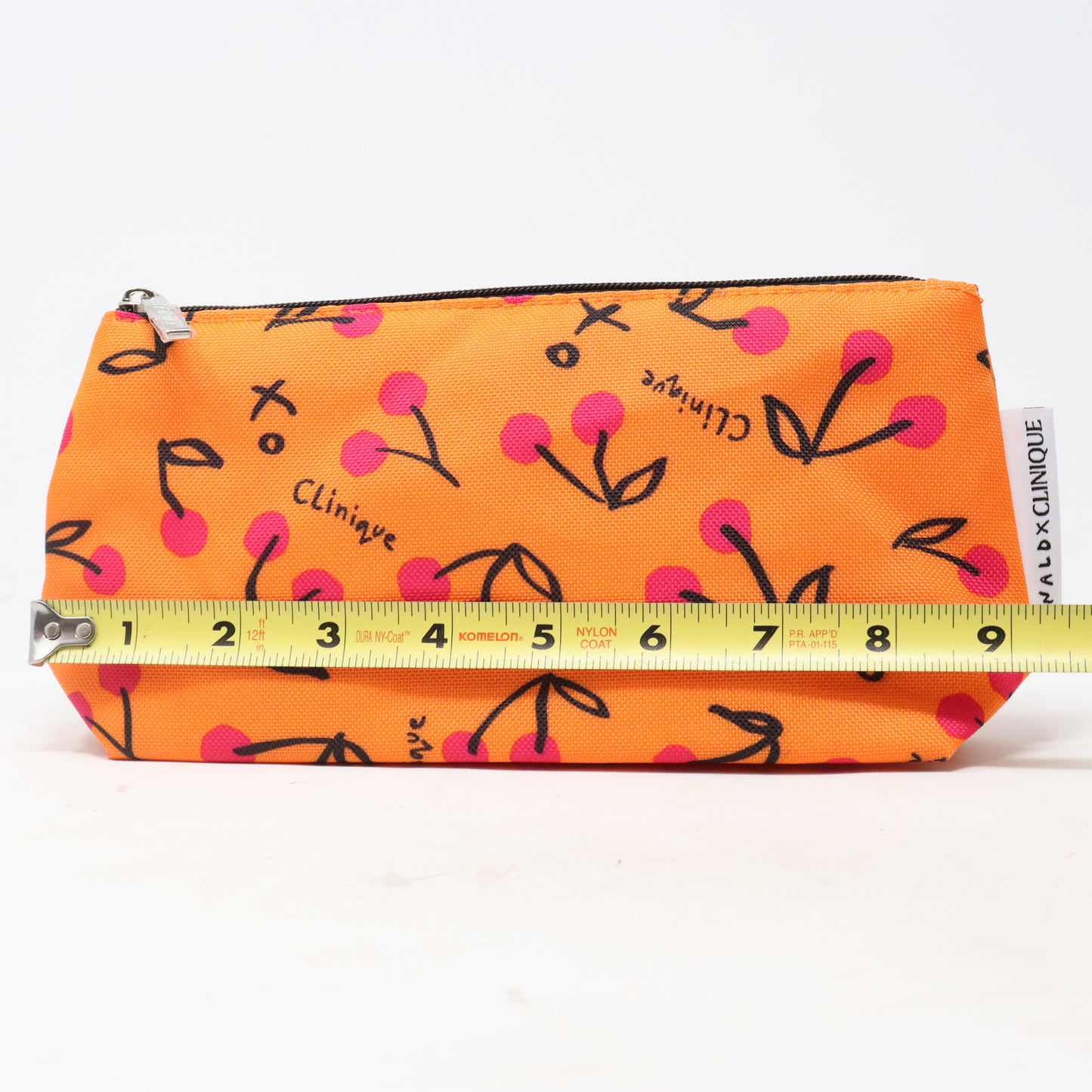 Clinique X Donald Cherry Print Cosmetic Bag  / New