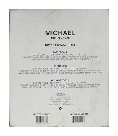 Michael Kors Notes From Michael 3 Piece Gift Set EDT 3X1.4Oz/40ml