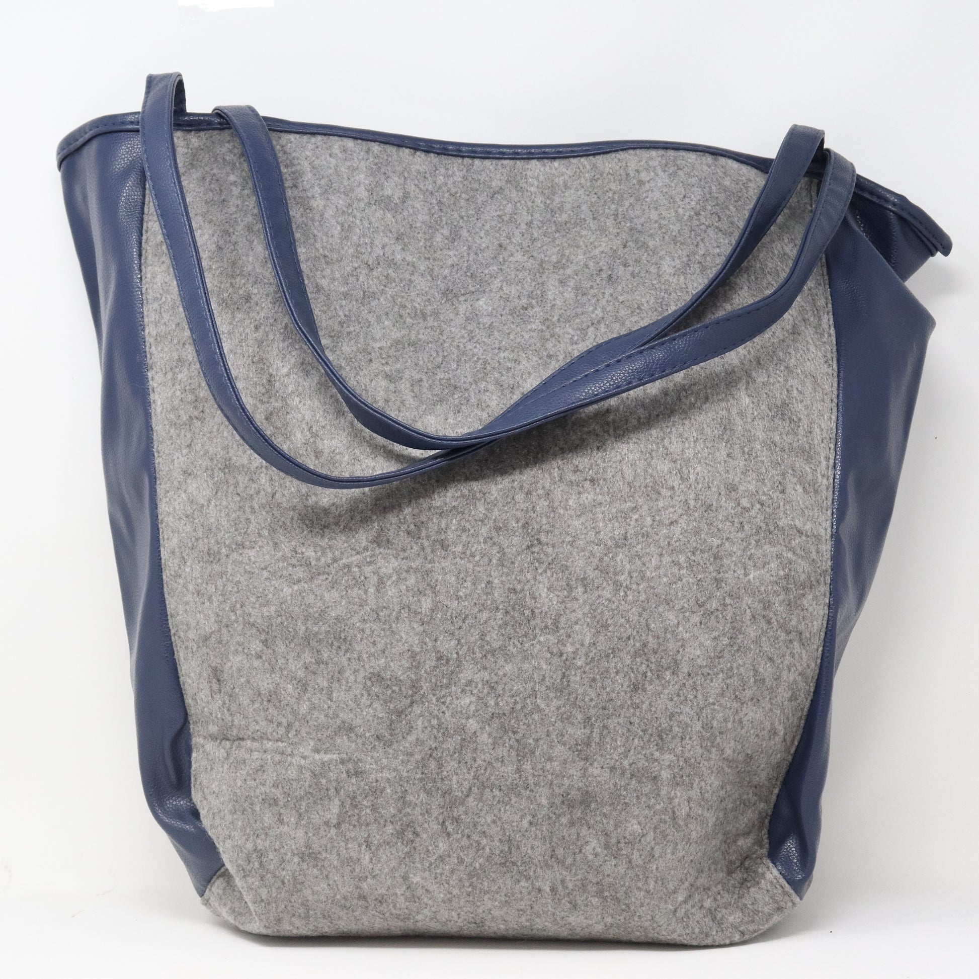 Grey And Blue Tote Bag